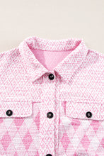 Load image into Gallery viewer, Delicacy Geometric Print Textured Flap Detail Shacket with Pocket
