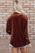 Load image into Gallery viewer, Chestnut Chest Pocket Velvet Shirt
