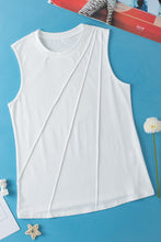 Load image into Gallery viewer, White Crew Neck Pleated Tank Top
