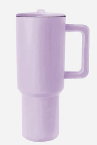 Pear Green Frosted Stainless Handle Large Vacuum Cup with Straw 40oz