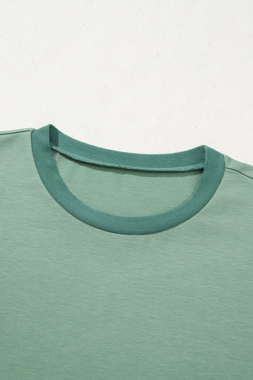 Smoke Green Half Sleeve Raw Seam High Low Side Split Top