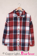 Load image into Gallery viewer, Red Plaid Print Buttoned Shirt Jacket
