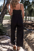 Load image into Gallery viewer, Black Wide Leg High Waist Sexy V Neck Cami Jumpsuit
