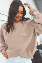 Load image into Gallery viewer, Smoke Gray Ribbed Corduroy Oversized Sweatshirt
