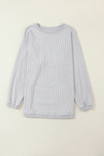 Load image into Gallery viewer, Smoke Gray Ribbed Corduroy Oversized Sweatshirt
