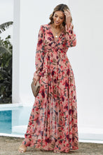 Load image into Gallery viewer, Multicolor Wild Lotus Ruffle Tiered Maxi Dress
