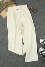 Load image into Gallery viewer, Gray Corduroy High Waist Straight Leg Pants
