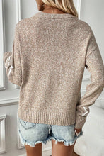 Load image into Gallery viewer, Khaki Star Pattern Drop Shoulder Sweater
