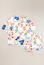 Load image into Gallery viewer, Ricrac Trim Floral Short Sleeve Shirt and Shorts Outfit
