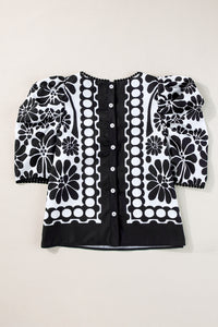 Black Palermo Puffed Sleeve Blouse