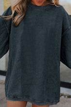 Load image into Gallery viewer, Smoke Gray Ribbed Corduroy Oversized Sweatshirt
