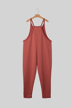 Load image into Gallery viewer, Gold Flame Side Pockets Harem Pants Sleeveless V Neck Jumpsuit
