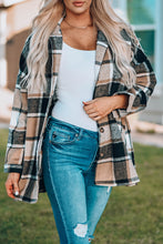 Load image into Gallery viewer, Red Plaid Print Buttoned Shirt Jacket
