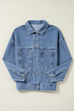 Load image into Gallery viewer, Wild Wind Washed Oversize Pocketed Denim Jacket
