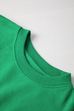 Load image into Gallery viewer, Dark Green Solid Fleece Lined Drop Shoulder Terry Sweatshirt
