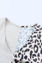 Load image into Gallery viewer, Rose Contrast Leopard Color Block Blouse
