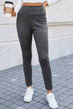 Load image into Gallery viewer, Dark Grey Fleece Lined Thermal Knit Ankle High Waist Leggings
