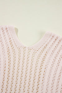 Jet Stream Hollowed Crochet Drop Shoulder Open Front Cardigan