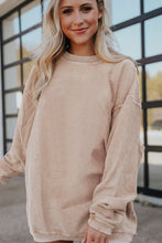 Load image into Gallery viewer, Smoke Gray Ribbed Corduroy Oversized Sweatshirt
