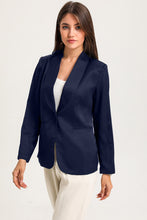 Load image into Gallery viewer, Black Collared Neck Single Breasted Blazer with Pockets
