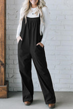 Load image into Gallery viewer, Black Solid Pocketed Loose Fit Corduroy Overall
