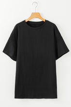 Load image into Gallery viewer, Black Solid Color Round Neck Basic Tunic T Shirt
