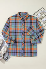 Load image into Gallery viewer, Orange Plaid Print Loose Vintage Shirt
