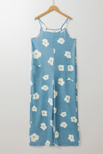 Load image into Gallery viewer, Blue Flower Wide Leg Loose Jumpsuit
