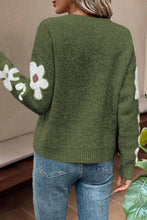 Load image into Gallery viewer, Light Pink Flower Sleeve Drop Shoulder Sweater
