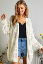 Load image into Gallery viewer, White Solid Color Lightweight Open Knit Tunic Cardigan
