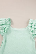 Load image into Gallery viewer, Clearly Aqua Ruffle Strap Crinkle Textured Tank Top
