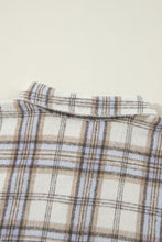 Load image into Gallery viewer, White Plaid Print Tunic Plus Size Shacket with Slits
