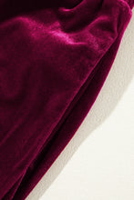 Load image into Gallery viewer, Burgundy Solid Drawstring Waist Wide Leg Pants
