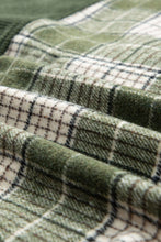 Load image into Gallery viewer, Blackish Green Snap Buttons Colorblock Plaid Shacket
