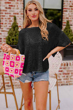 Load image into Gallery viewer, Rose Red Pointelle Knit Scallop Edge Short Sleeve Top
