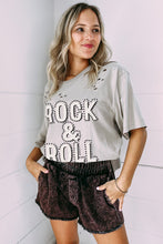 Load image into Gallery viewer, Gray Rock &amp; Roll Graphic Distressed Vintage Tee
