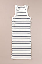 Load image into Gallery viewer, Black Stripe Ribbed Knit Tank Mini Dress
