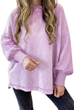 Load image into Gallery viewer, Orchid Petal Mineral Wash Drop Shoulder Pullover Sweatshirt
