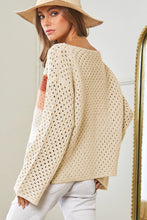 Load image into Gallery viewer, Apricot Pointelle Knit Colorblock Baggy Sweater
