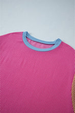 Load image into Gallery viewer, Bright Pink Textured Knit Contrast Trim Plus Shorts Set
