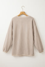 Load image into Gallery viewer, Smoke Gray Ribbed Corduroy Oversized Sweatshirt
