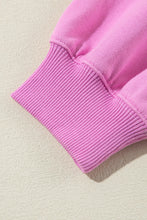 Load image into Gallery viewer, Pink Colorblock Henley High Low Oversize Sweatshirt
