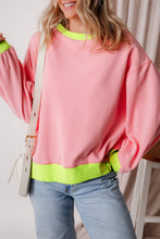 Load image into Gallery viewer, Blue Colorblock Bubble Sleeve Sweatshirt
