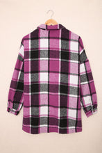 Load image into Gallery viewer, Red Plaid Print Buttoned Shirt Jacket
