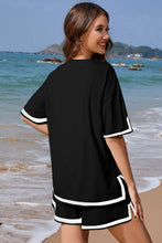 Load image into Gallery viewer, Apricot Contrast Trim Tee and Shorts Set
