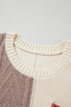 Load image into Gallery viewer, Gold Flame Colorblock Patched Pocket Drop Shoulder Sweater
