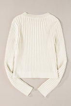 Load image into Gallery viewer, White Cable Knit Cropped Sweater
