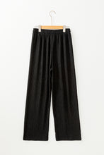 Load image into Gallery viewer, Black Textured Loose Drawstring Pants
