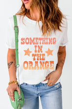 Load image into Gallery viewer, White SOMETHING IN THE ORANGE Graphic Crew Neck T Shirt
