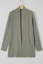 Load image into Gallery viewer, Moss Green Corded Open Front Knit Cardigan
